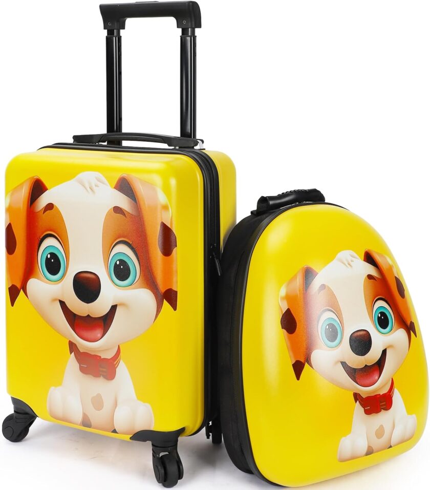 Kids Luggage With Wheels - Suitcase for Boys and Girls, Puppy Set, Carry-on, Toddler Rolling Suitcase