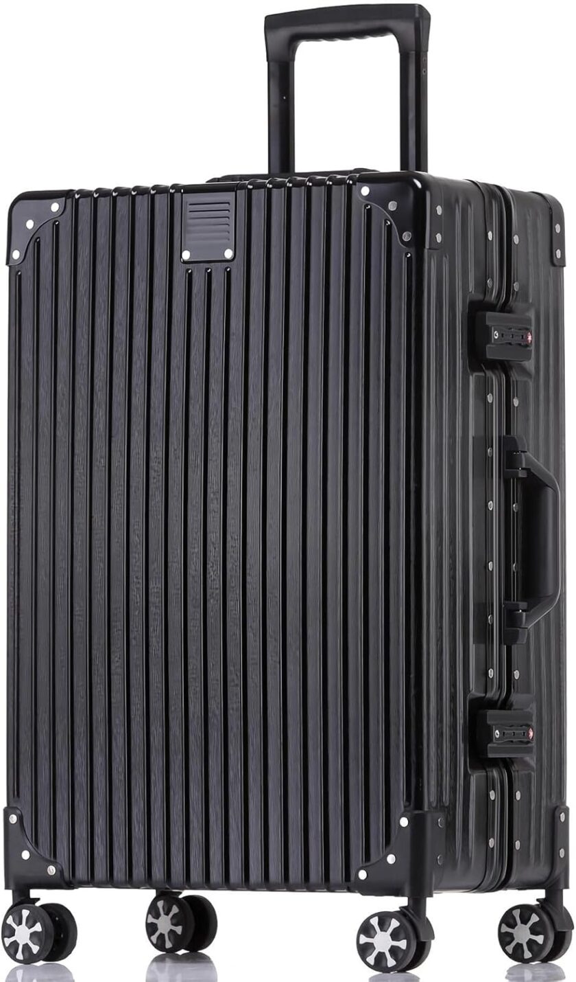 Luggage with Aluminum Frame, 20 Inch  Hard Shell Suitcase with Spinner Wheels and  Locks, Lightweight Luggage for Business Travel (22x14x9 Airline Approved)