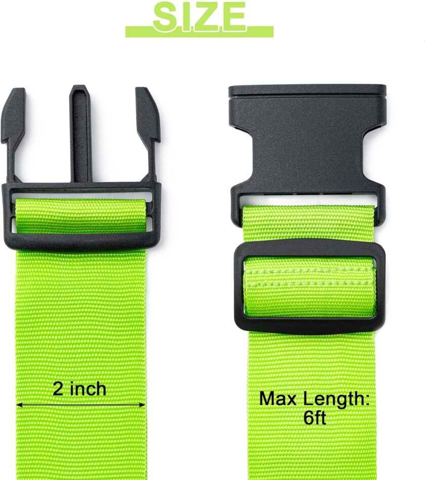 Luggage Straps for Suitcases 4 Pack,  Approved Travel Essentials, Luggage Strap for Travel Suitcase & Bag Closure and for Easy Identification, Travel Accessories for Safety & Convenience(Green) - Image 2